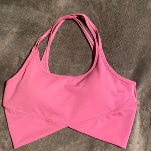 Medium pink crop shop boutique sports bra